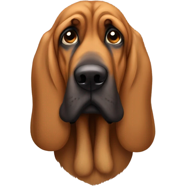 A sad-face Bloodhound. emoji