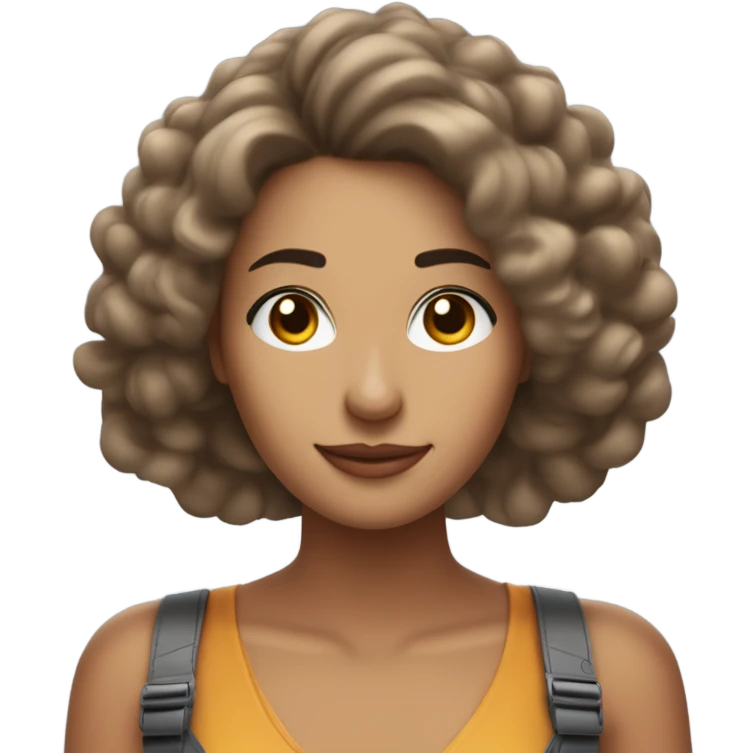 Mujer blanca con cabello castaño utilizando una secadora Dyson en su cabello emoji