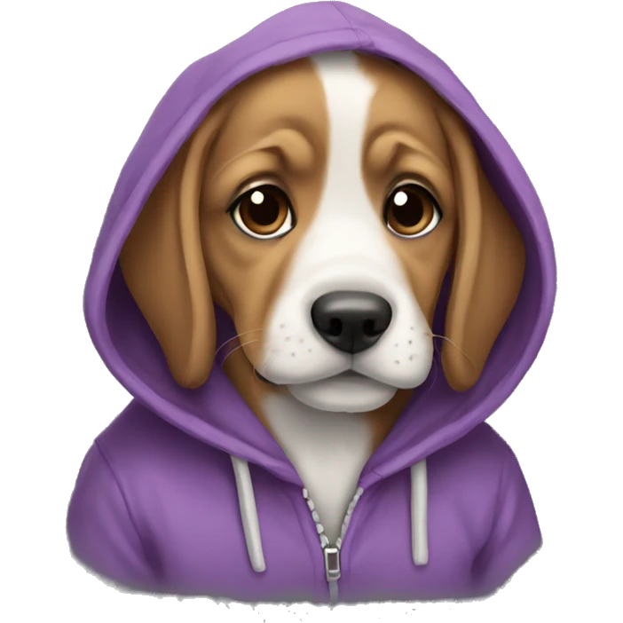 puppy wearing a hoodie emoji