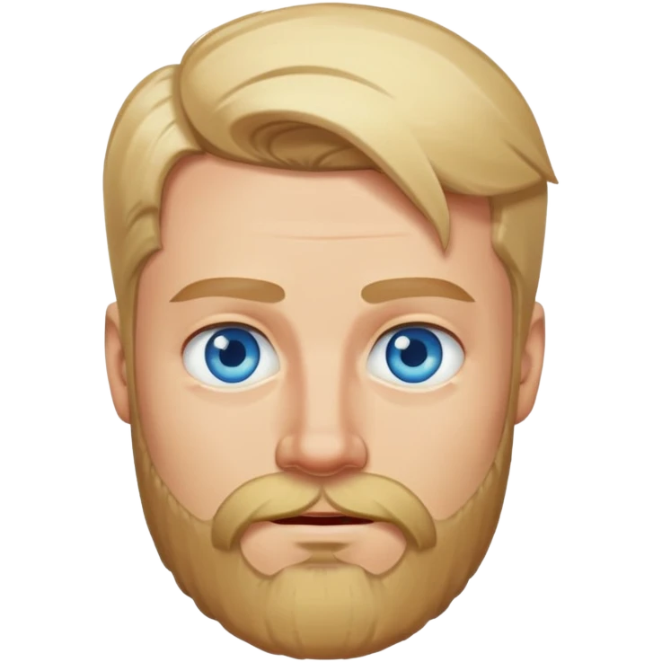 blond man with beard and eyes squinting emoji