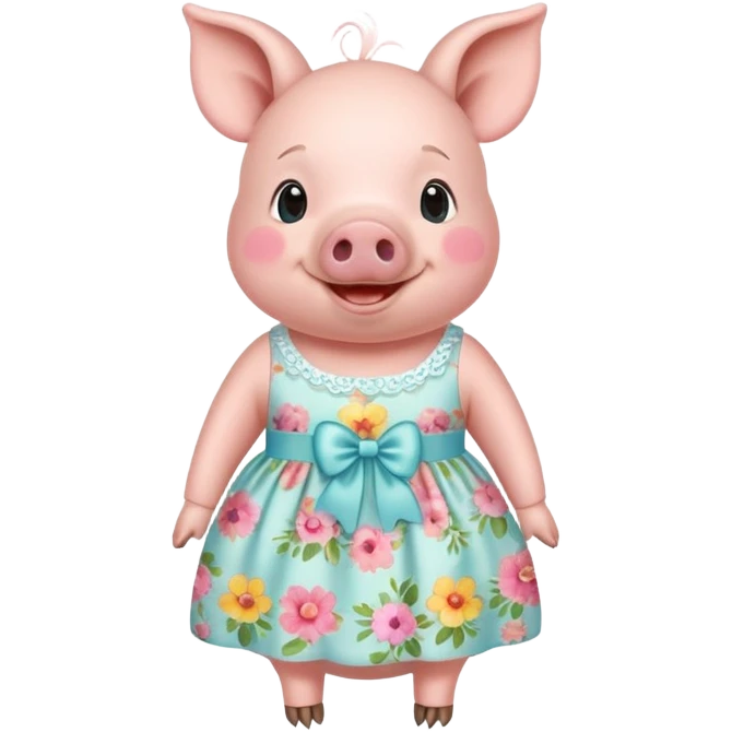 Pig wearing easter dress emoji