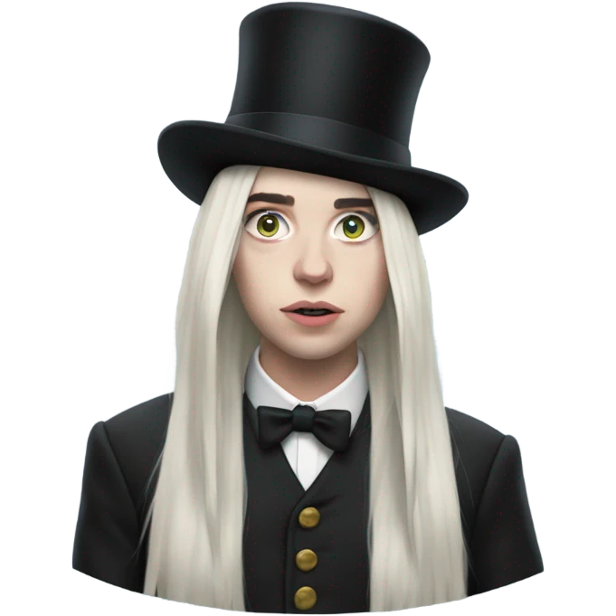 Billie Eilish wearing top hat￼ emoji