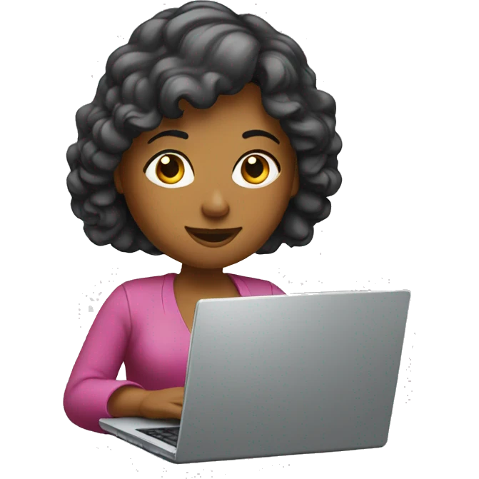 a lady using a laptop emoji