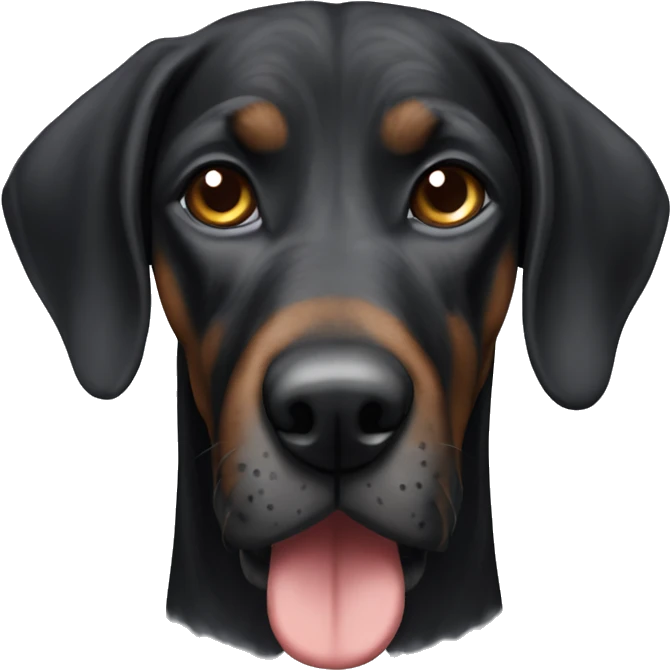 Black plott hound emoji
