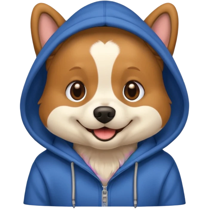 Dog wearing hoodie emoji