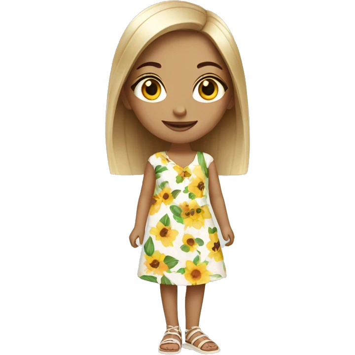 fashionable girls in summer dress no glasses emoji
