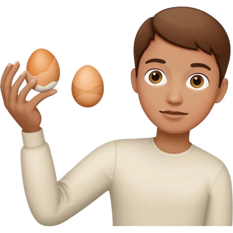 A face holding two eggs emoji