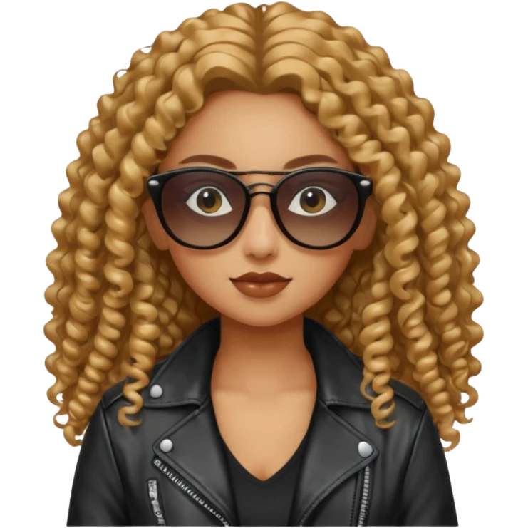 Biker Gang with Sunglasses,girl, long curly hair, sunglasses, gangter emoji