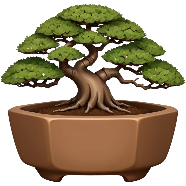 Empty bonsai pot with angular asymmetrical original shaped body  emoji