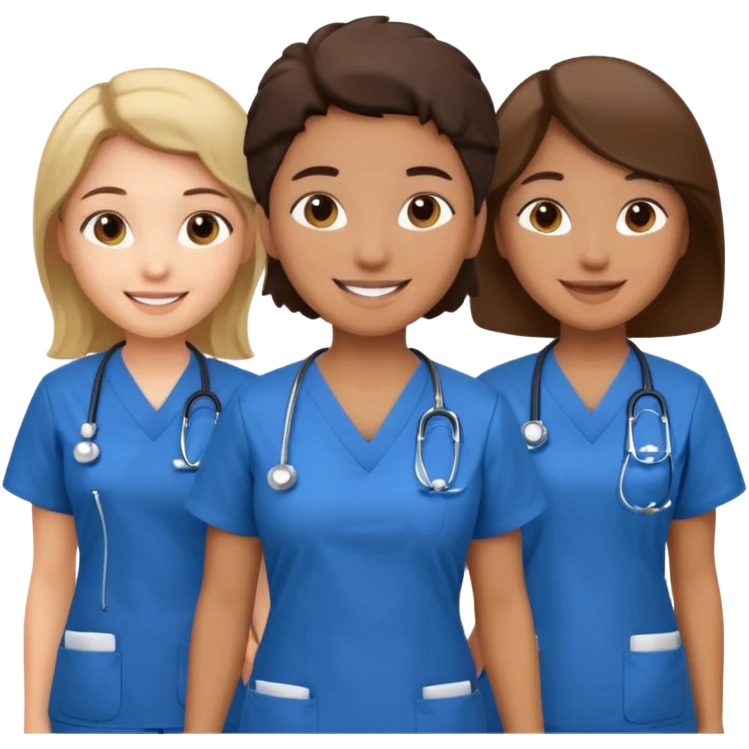 Genera un emogis de 4 enfermeras juntas emoji