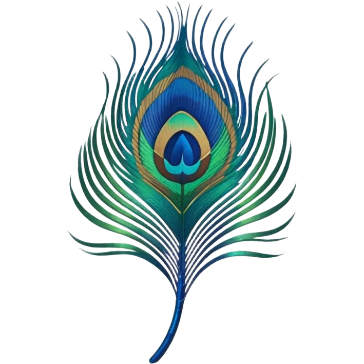 Small peocok feather as emoji emoji