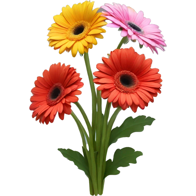 Three gerbera in a bouquet  emoji
