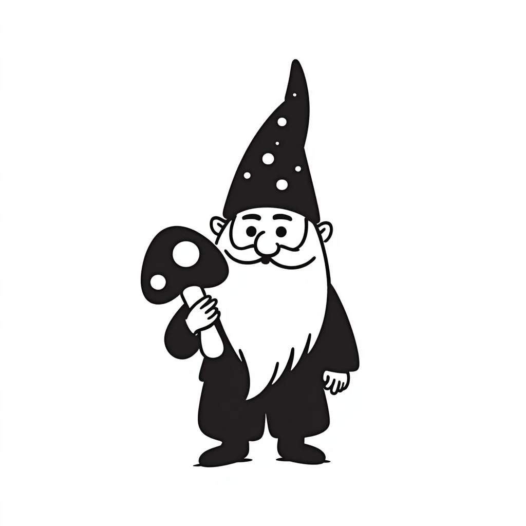 hand-drawn doodle style gnome emoji