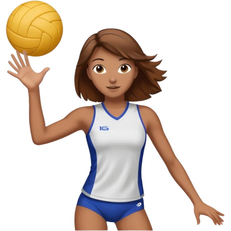 Stella playing volleyball brown hair  emoji