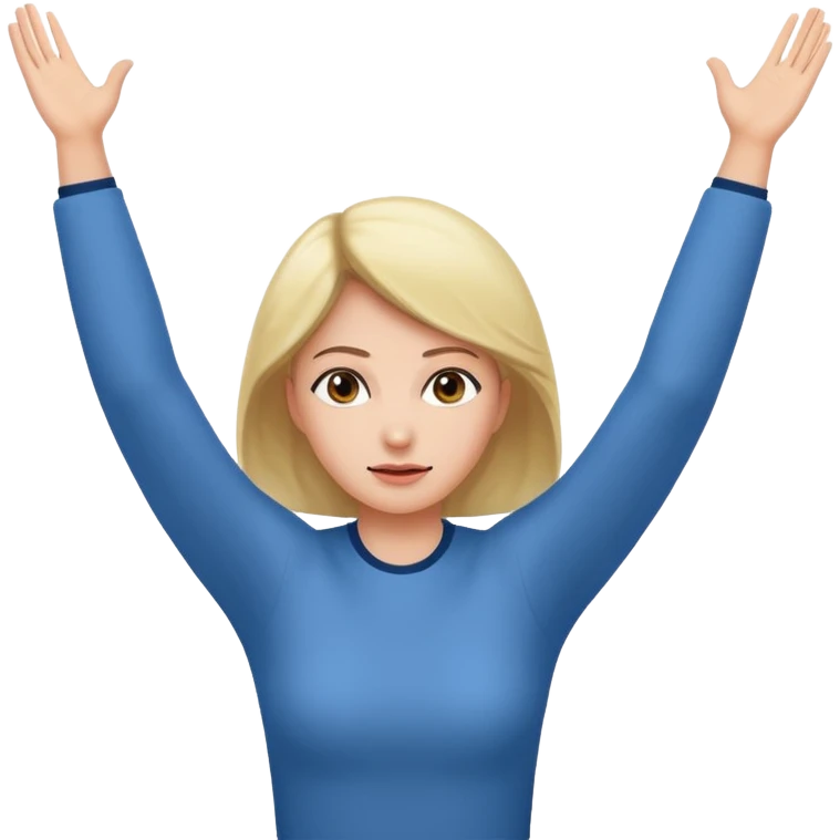 woman backing down from argument with arms up WITH NIPPLES emoji