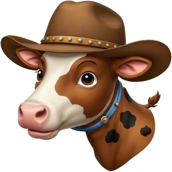 cow wearing a cowboy hat emoji