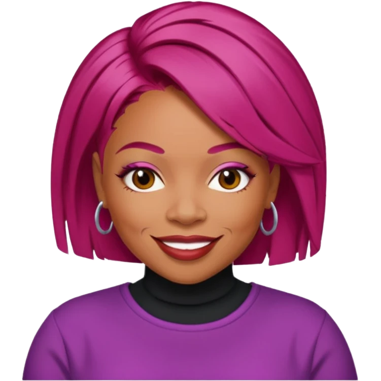 Tionne T-Boz Watkins with short magenta red hair emoji