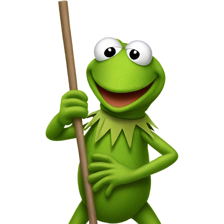 Kermit with a pole emoji