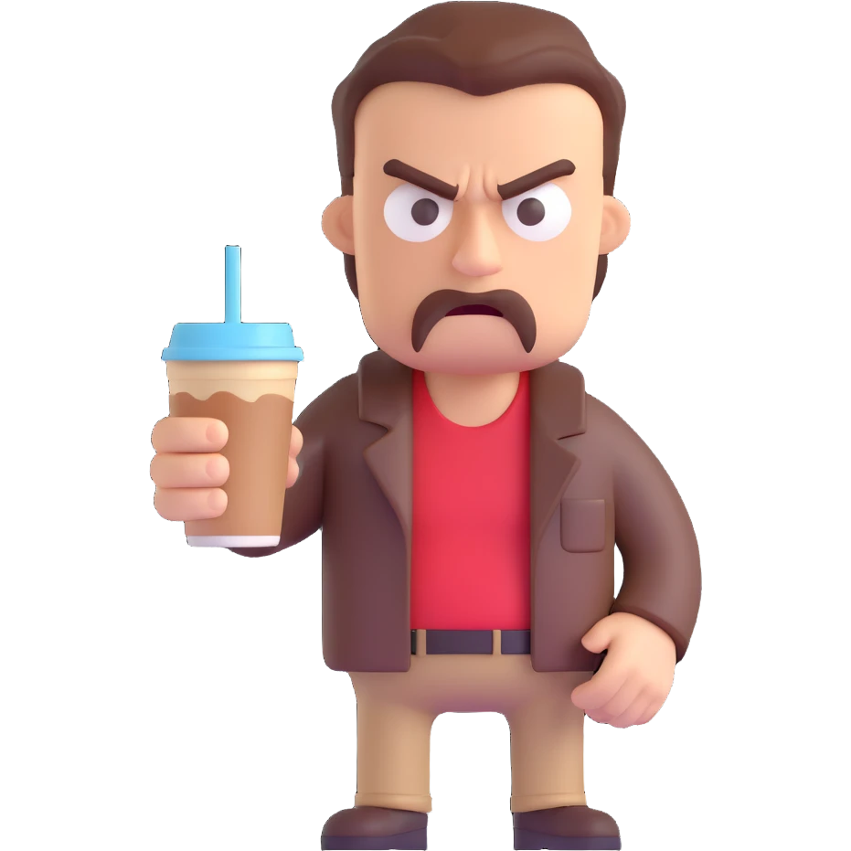 angry man with cold coffee emoji