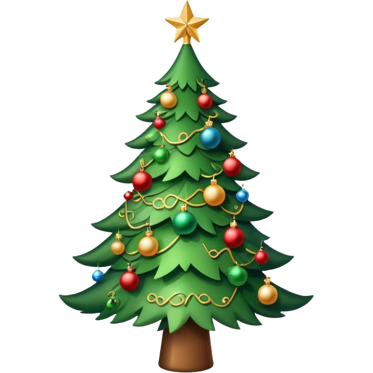 Christmas tree with ornaments and a star on top emoji