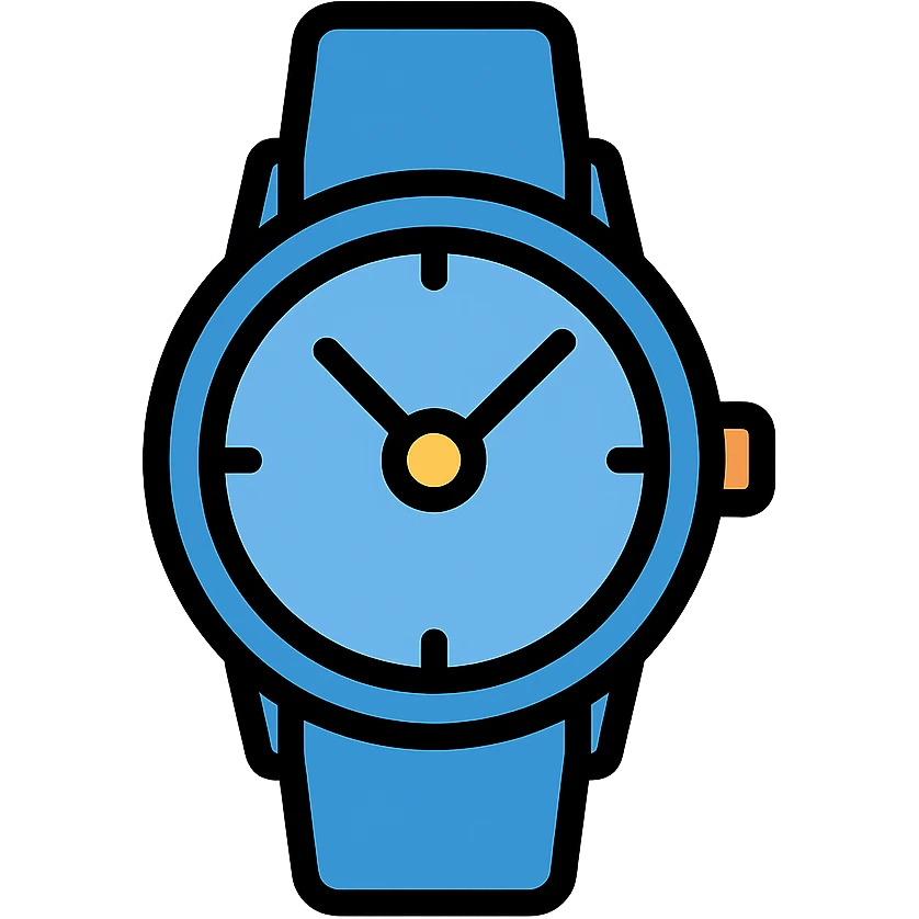 blue watch icon, color outline style emoji