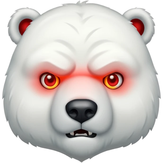 Eisbäre mit grimmigen bösen Blick und leuchtenden roten Augen emoji
