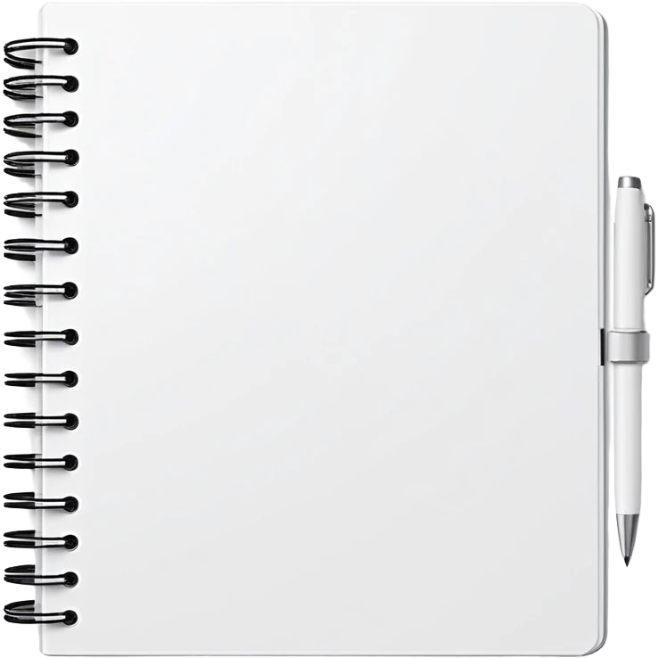 A flat-style illustration of a spiral-bound school planner or notebook with a clean cover and subtle page lines, symbolizing K–12 teaching. Minimal, cartoon style, white background, iOS emoji aesthetic. emoji