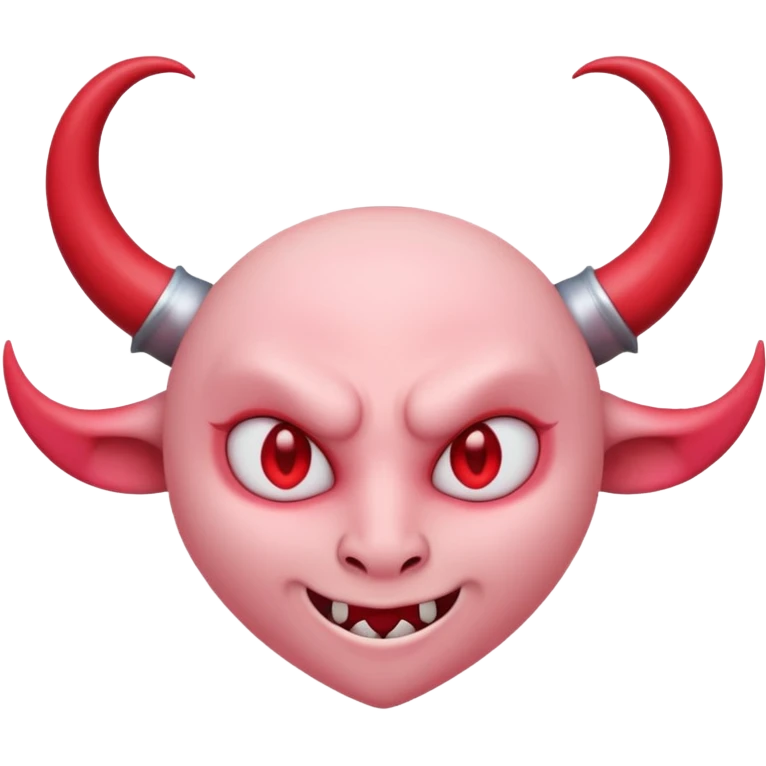 a plain pink heart with demon horns on it emoji