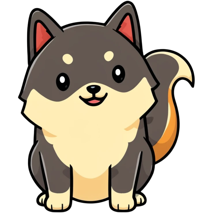 Black Shiba Inu dog pooping emoji