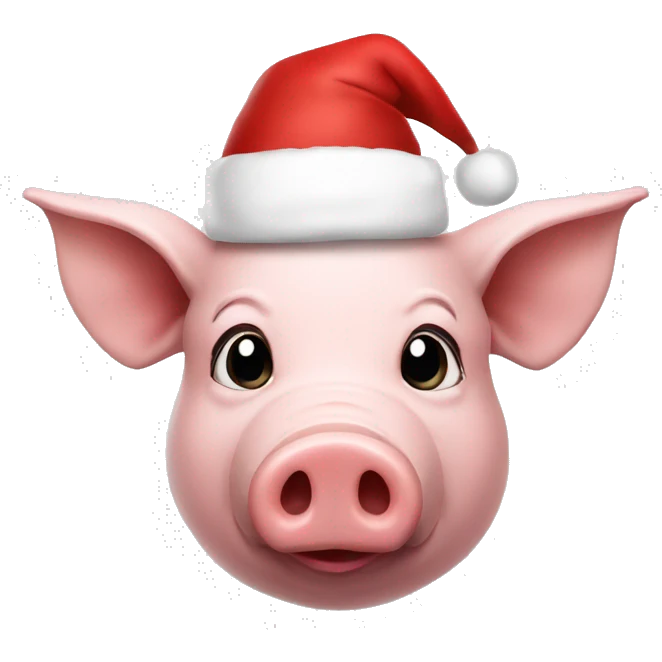 Pig in Santa hat emoji