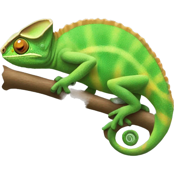 Chameleon using an iPhone emoji