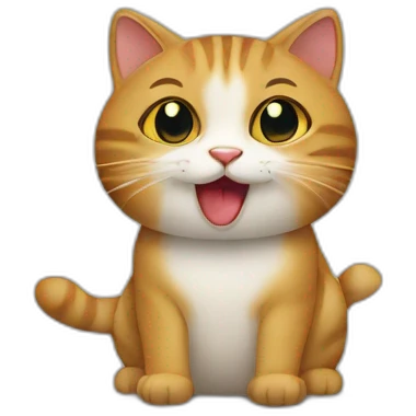 Un chat qui utilise un iPhone emoji
