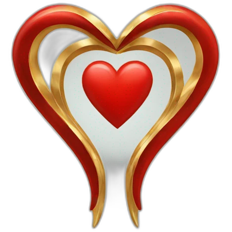 Gold and red heart frame with horns emoji