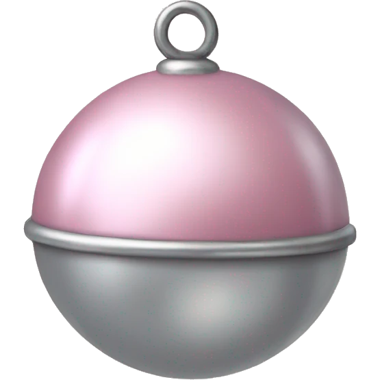 Realistic pastel pink And silver metallic globe sleigh bell. emoji