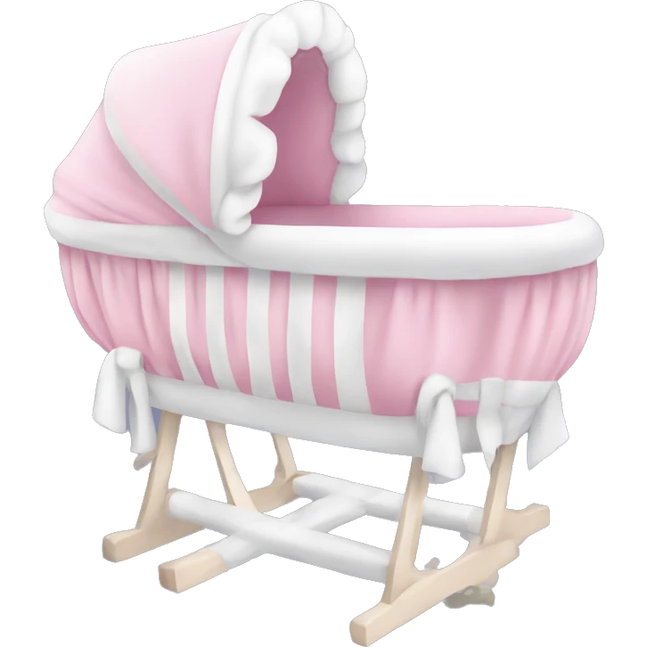 Pink and white baby bassinet  emoji