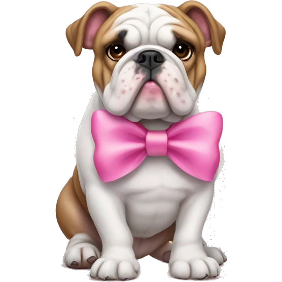 english bulldog with a pink bow emoji