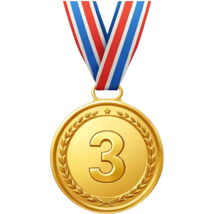 Медаль за 3 место просто цифра 3 без узоров emoji