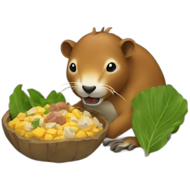 kapibara eating emoji