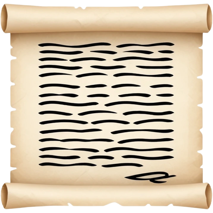 Calligraphy Paper – White parchment with black strokes. emoji