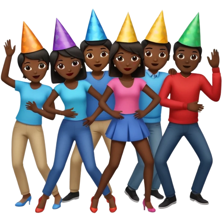 dancing party black  emoji