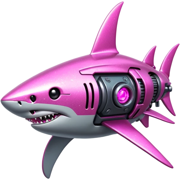 glitter mech shark pink cyberpunk emoji