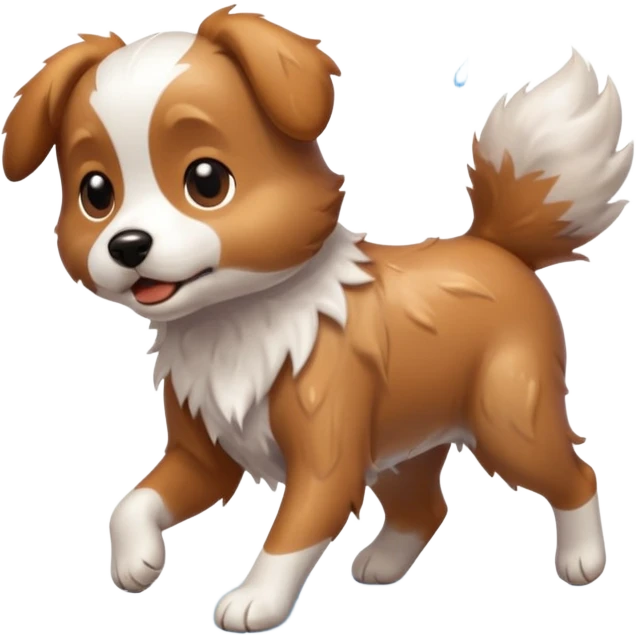 dog shaking off water, like a blur of fur emoji