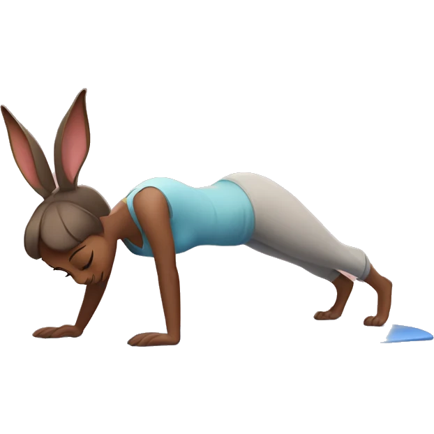 judy hopps doing downward dog emoji