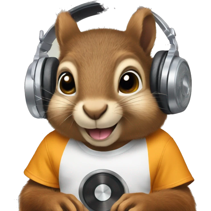 Squirrel being a DJ emoji