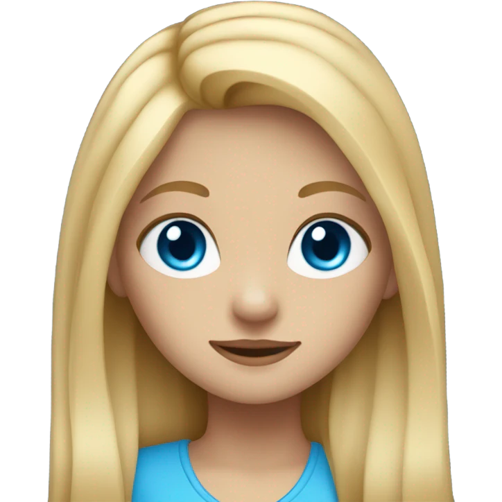 A girl with blonde hair and blue eyes emoji
