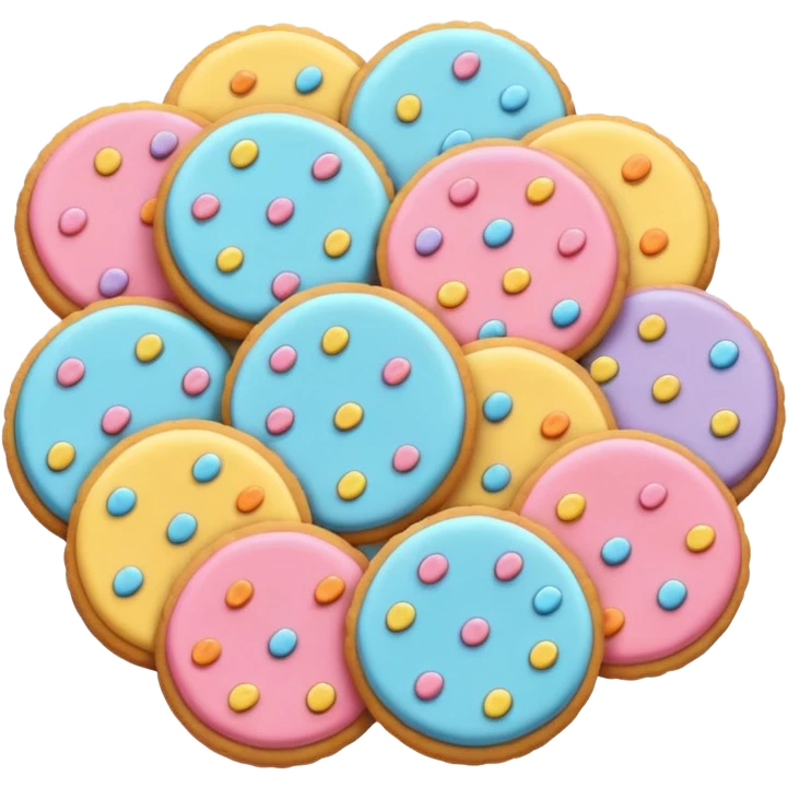 Colorful delicious pastel cookies emoji