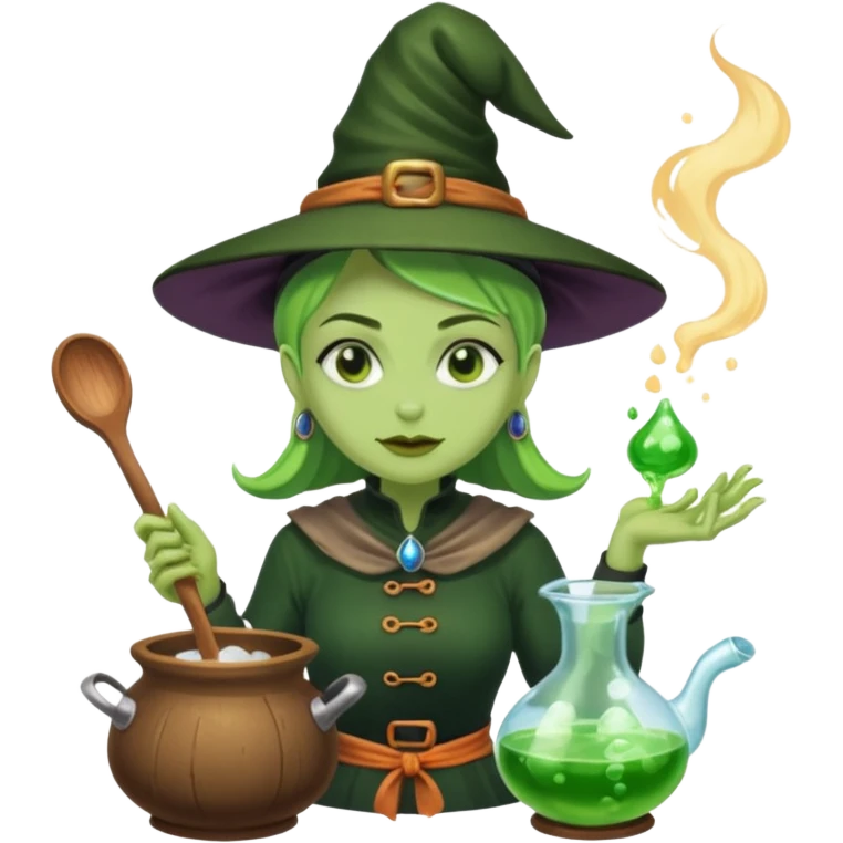 green witch cooking potion emoji