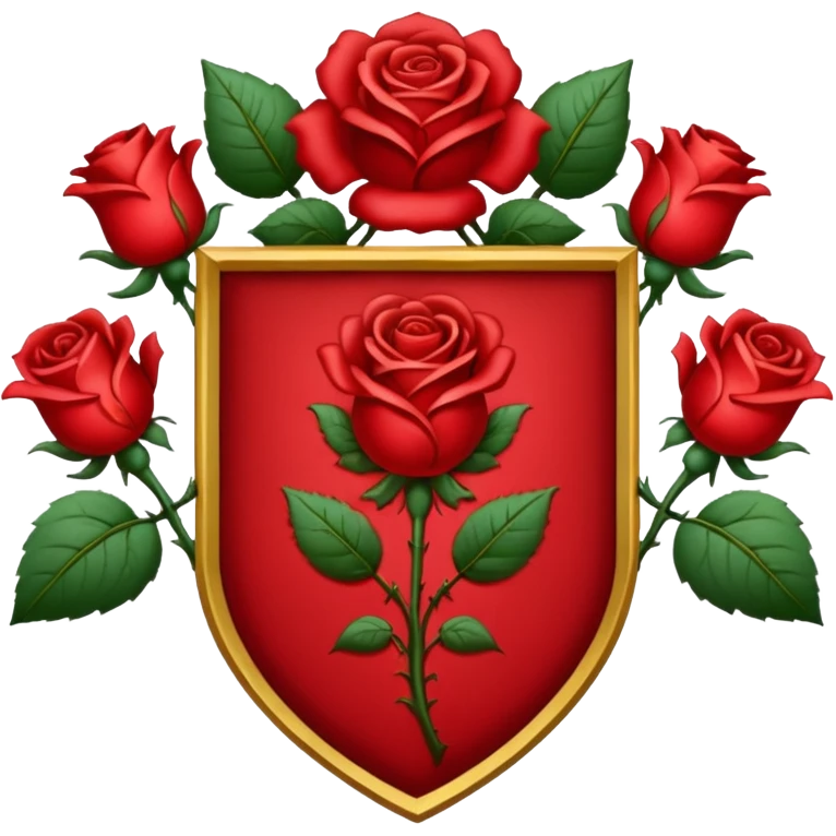 brasão medieval rosa de sangue vermelha emoji