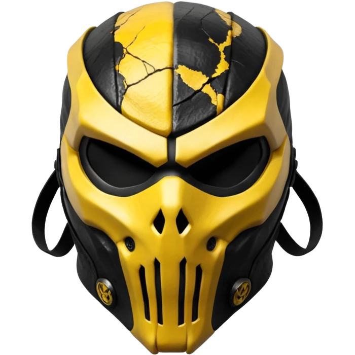 mortal kombat scorpion mask black and yellow emoji