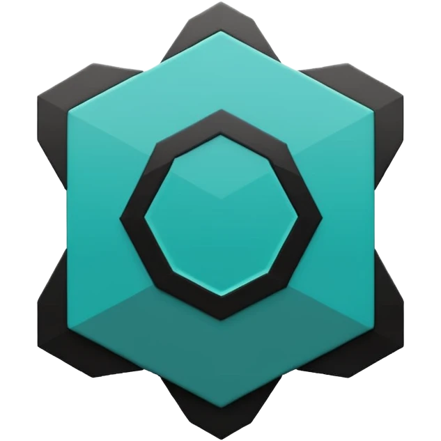 teal green with black, management logo transparent background emoji